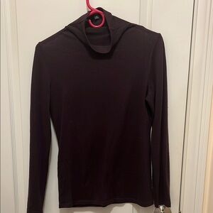 Dark Burgundy Long Sleeve Mock Neck Top
